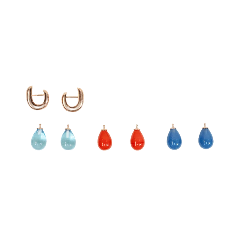 Creolen-Set „Rose-Aqua-Rot-Blau"