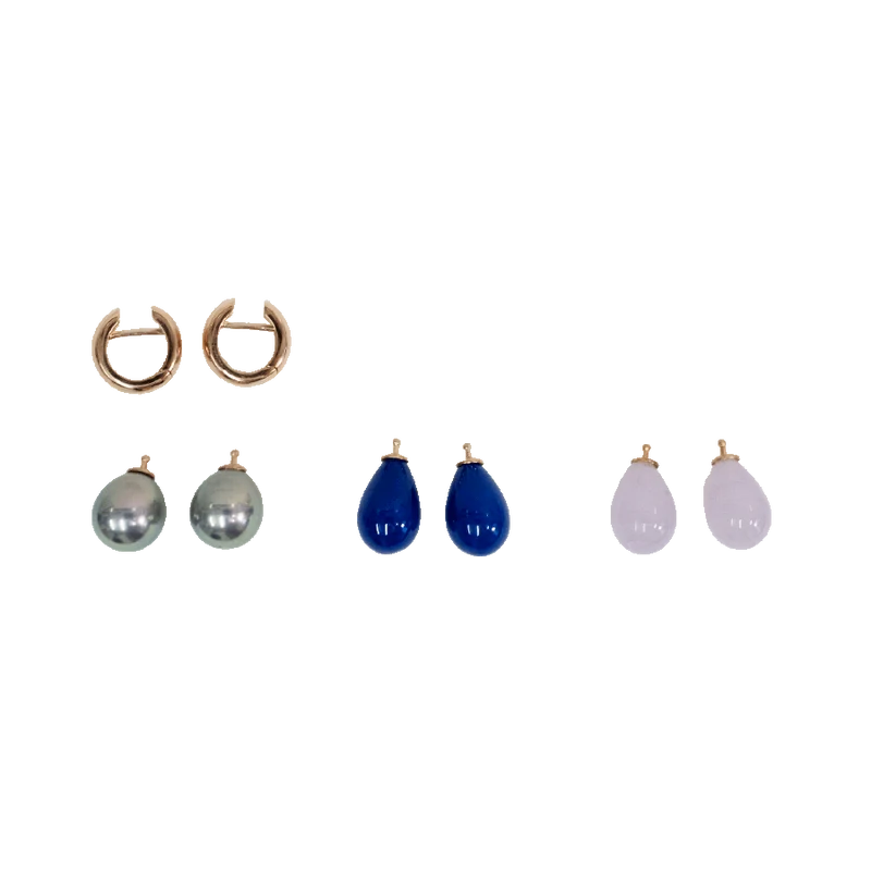 Creolen-Set „Rose-Flieder-Grau-Blau"
