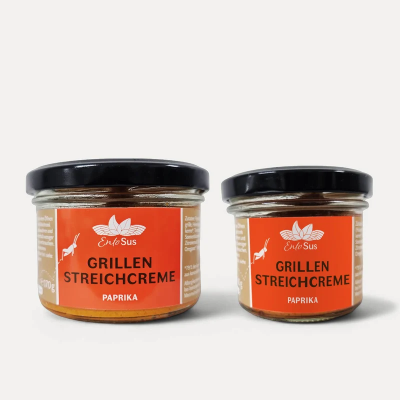 Bio Grillen Streichcreme Paprika – EntoSus – 170 g / 90 g