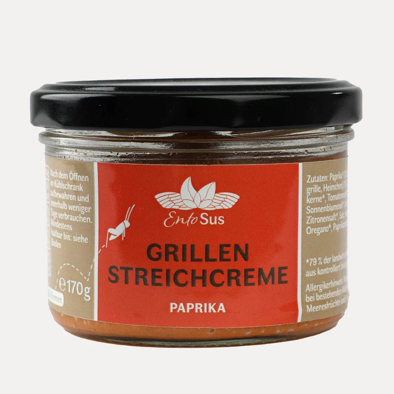 Bio Grillen Streichcreme Paprika – EntoSus – 170 g / 90 g