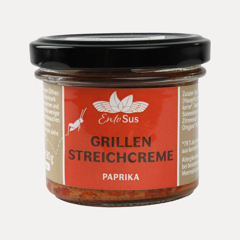 Bio Grillen Streichcreme Paprika – EntoSus – 170 g / 90 g
