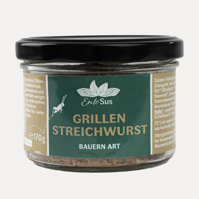 Grillen Streichwurst Bauern Art Bio – EntoSus – 170 g / 90 g