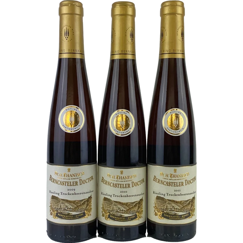 Dr. H. Thanisch - Berncasteler Doctor Riesling Trockenbeerenauslese Goldkapsel Versteigerung 2009, 2010, 2011 - 3*0,375 l OWC