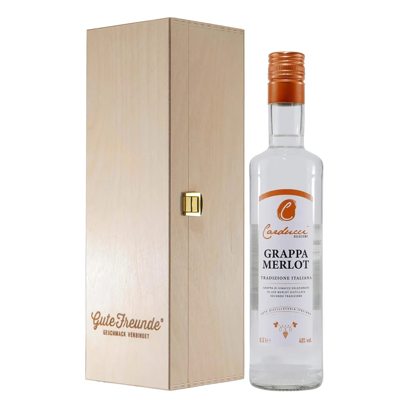 Carducci Selezione Grappa Merlot mit Geschenk-HK