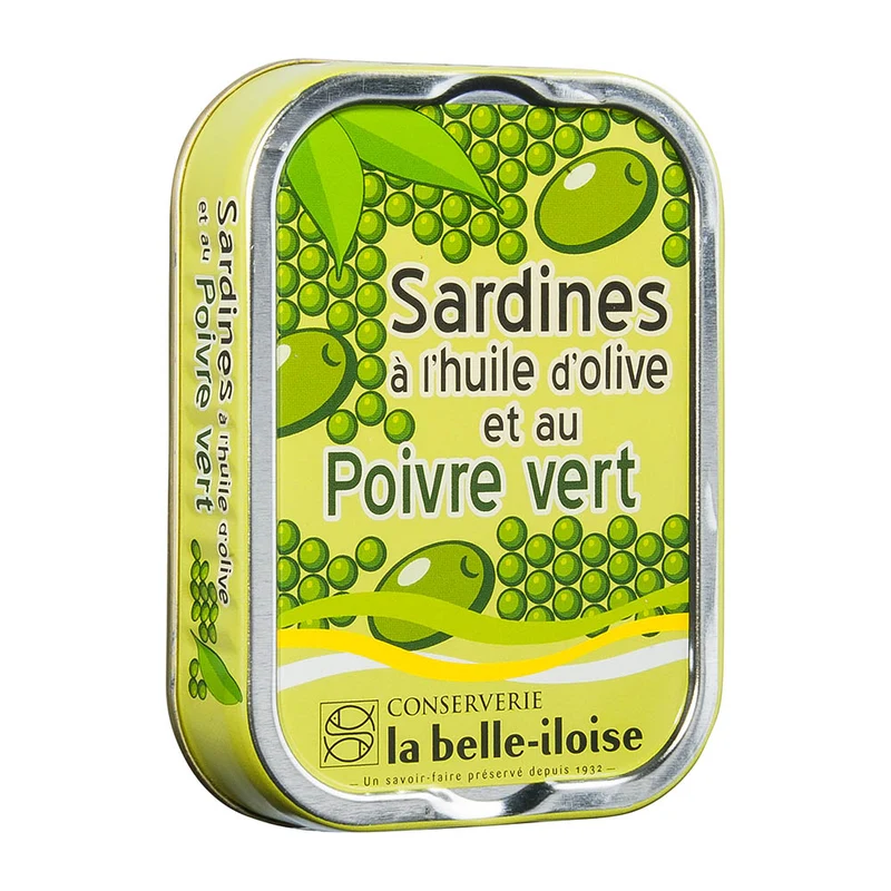 Ölsardinen mit grünem Pfeffer