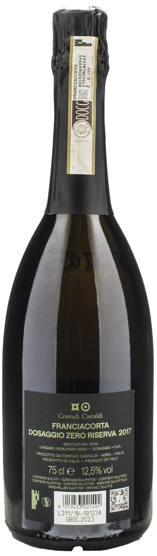 Contadi Castaldi Franciacorta Pinonero Natura Dosaggio Zero Riserva 2017