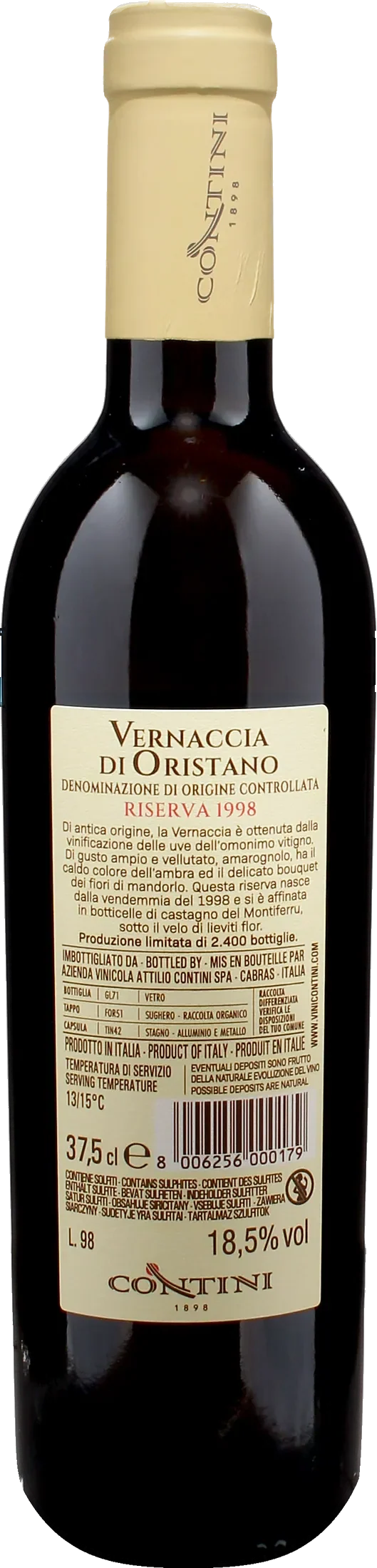 Contini Vernaccia di Oristano Riserva 0.375L 1998