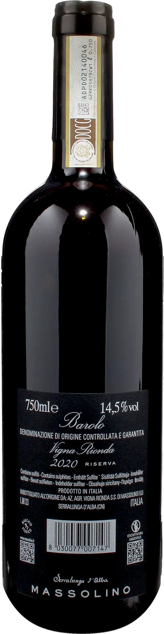 Massolino Barolo Serralunga d'Alba Vigna Rionda Riserva 2020