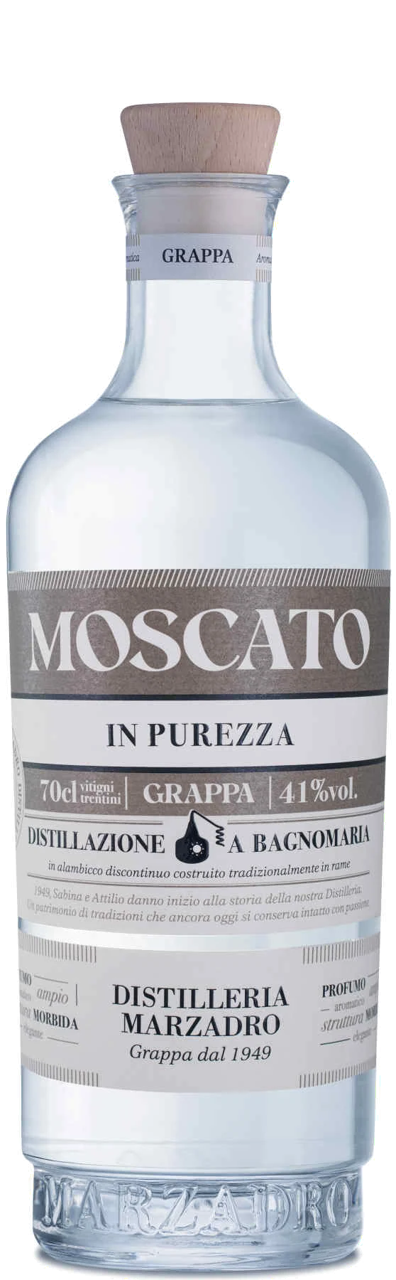 Marzadro Grappa Moscato in Purezza dal Trentino