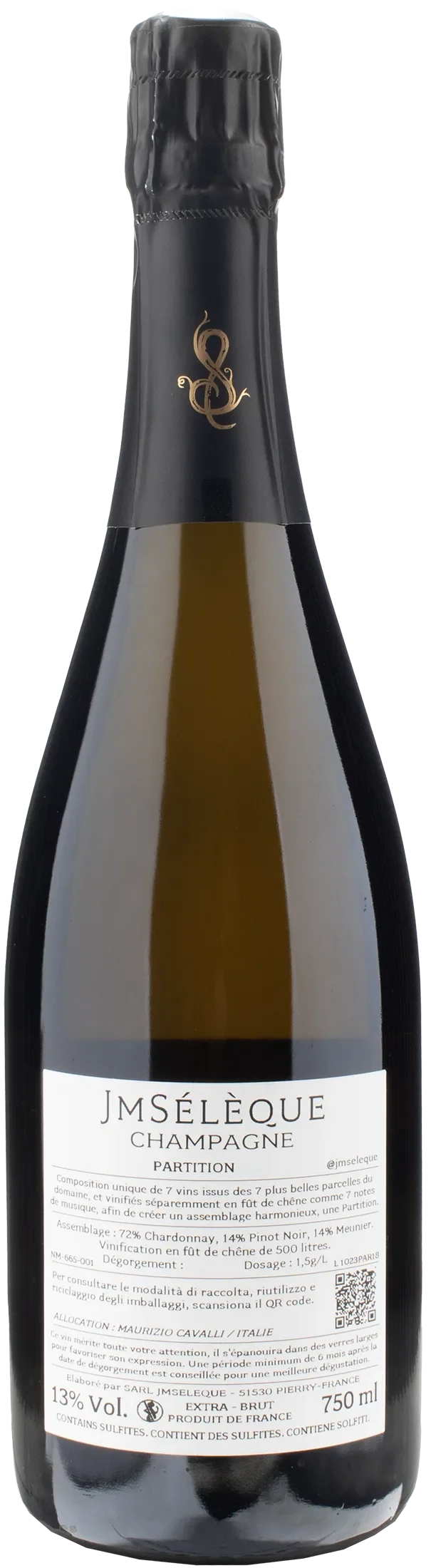 JM Seleque Champagne Partition 7 Parcelles Extra Brut 2018