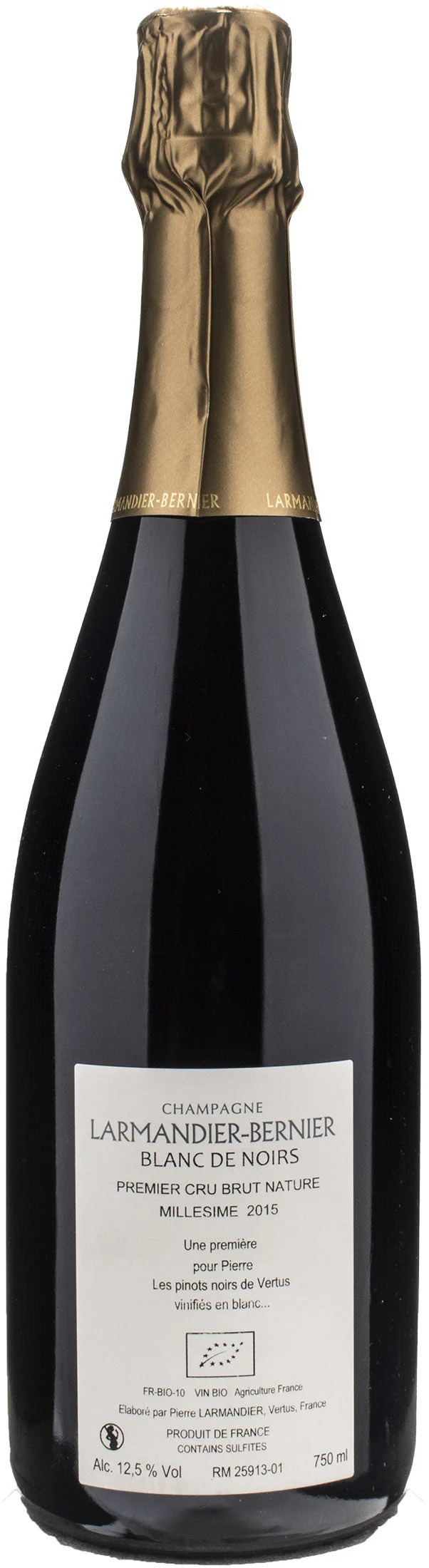 Larmandier Bernier Champagne 1er Cru Blanc de Noir Brut Nature 2015