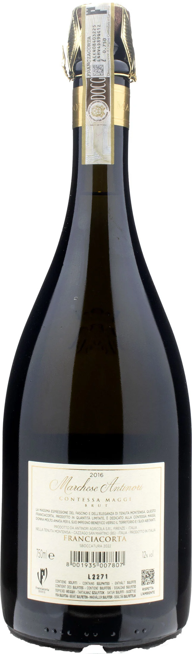Marchese Antinori Tenuta Montenisa Franciacorta Brut Contessa Maggi 2016