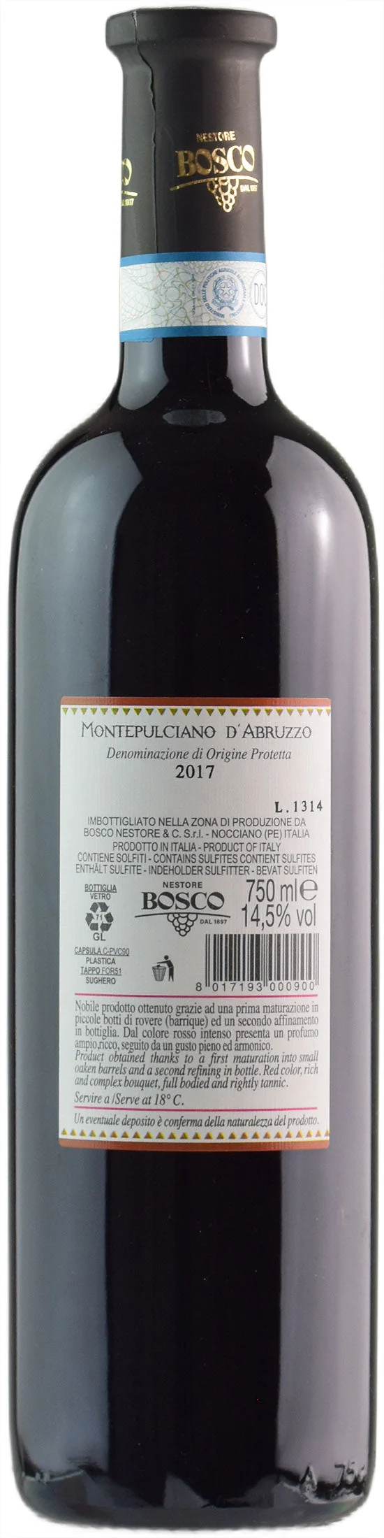 Nestore Bosco Montepulciano d'Abruzzo Pan 2017