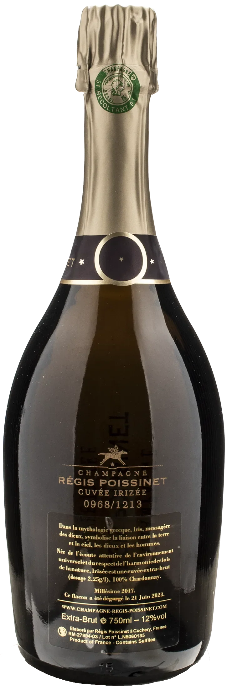 Regis Poissinet Champagne Cuvee Irizee Chardonnay Extra Brut Millesime 2017