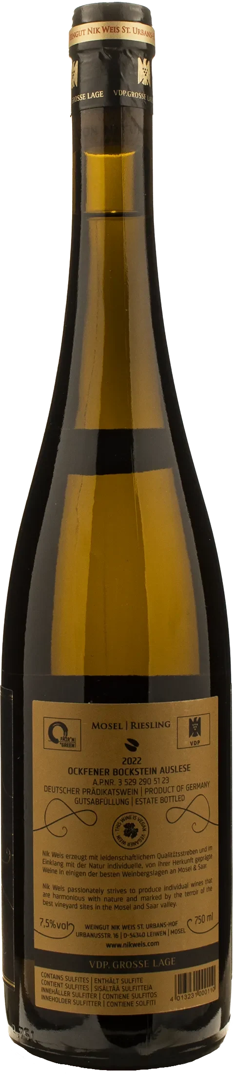 Nik Weis St.Urbans-Hof Ockfener Bockstein Riesling Auslese 2022