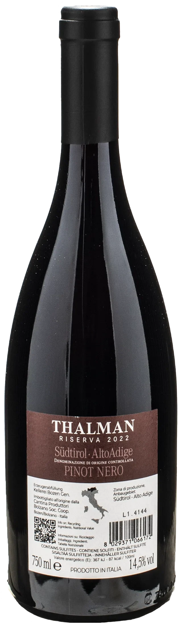 Kellerei Bozen Thalman Pinot Nero Riserva 2022