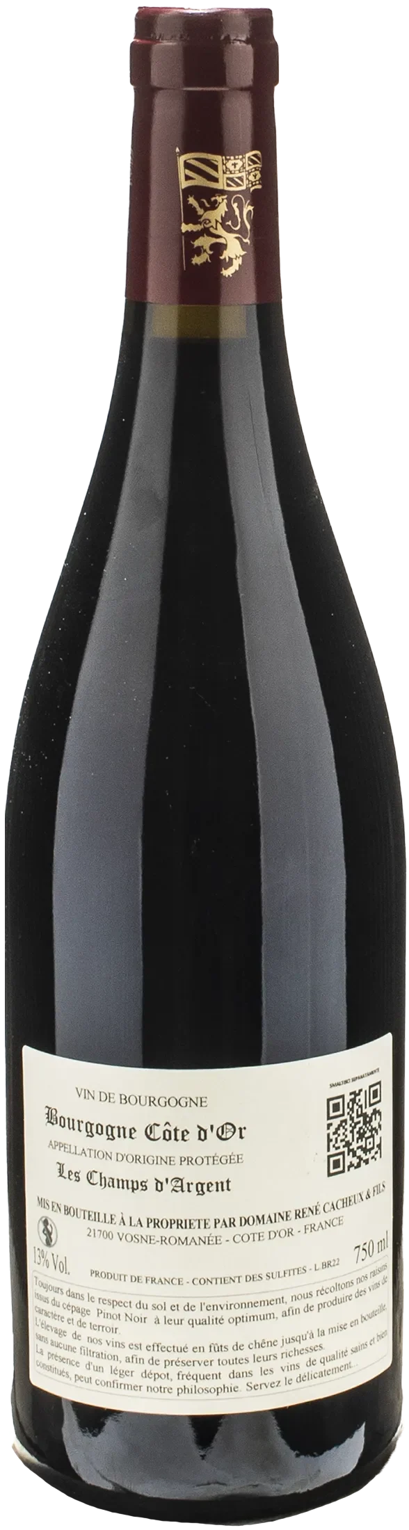 Domaine Rene Cacheux Bourgogne Rouge Les Champs d'Argent 2022