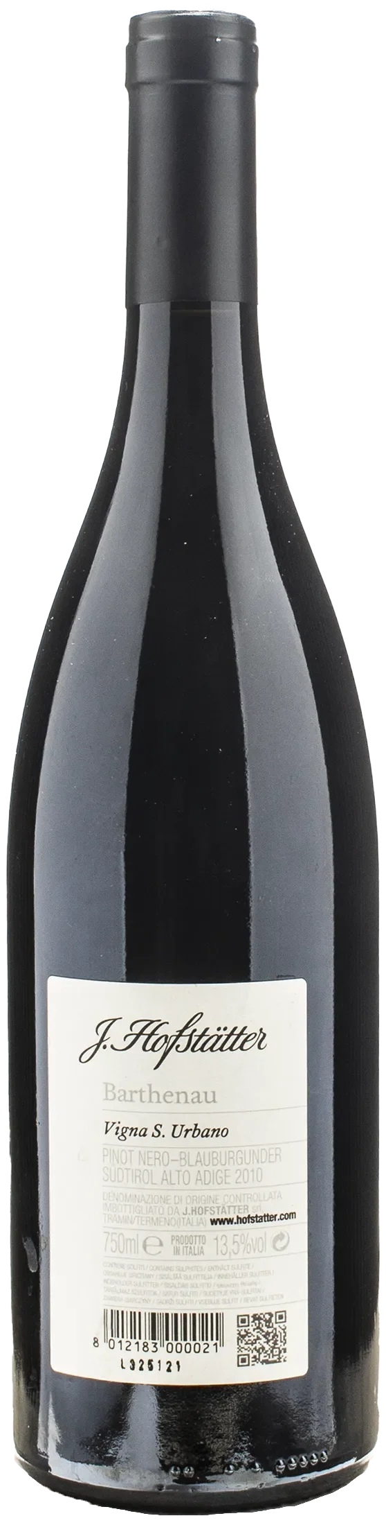 J. Hofstatter Barthenau Pinot Nero Vigna S. Urbano 2010