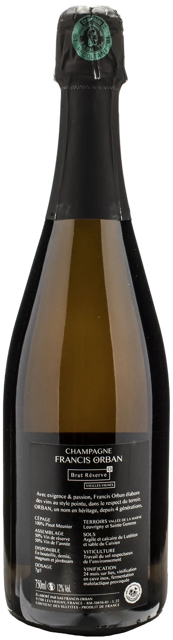 Francis Orban Champagne Brut Reserve Vielles Vignes