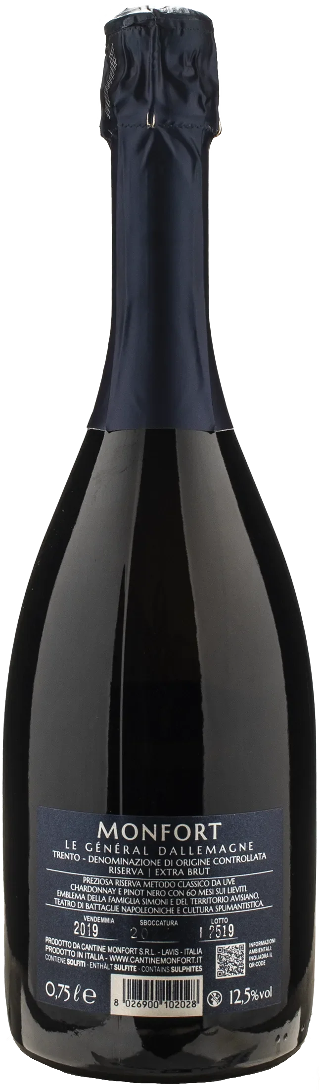 Cantine Monfort Trento Riserva Le General Dallemagne Extra Brut 2019