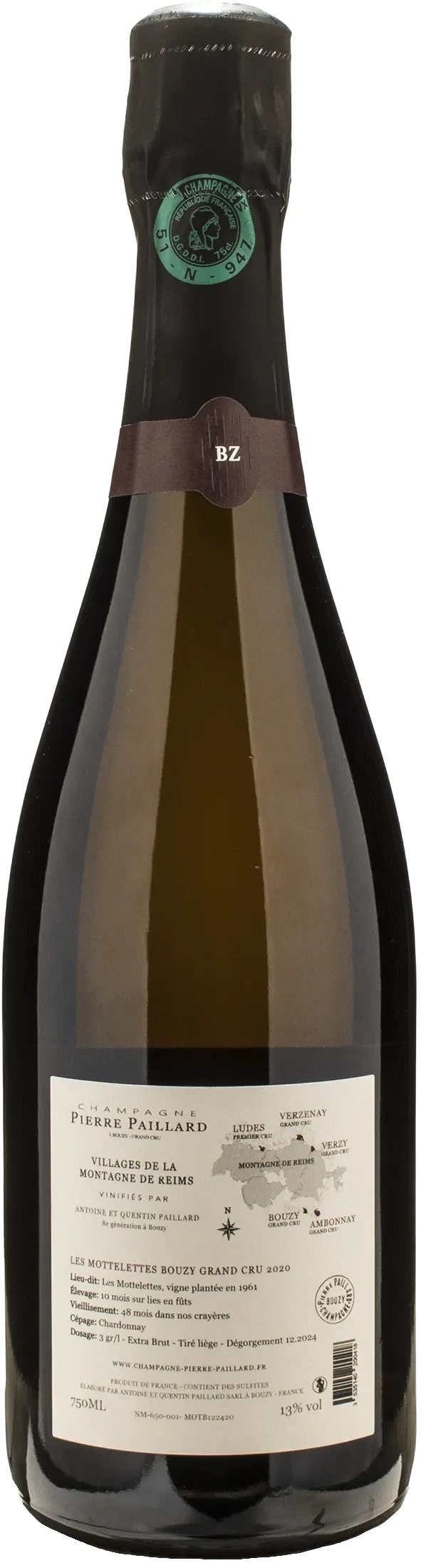 Pierre Paillard Champagne Grand Cru Bouzy Les Mottelettes Chardonnay Extra-Brut 2020