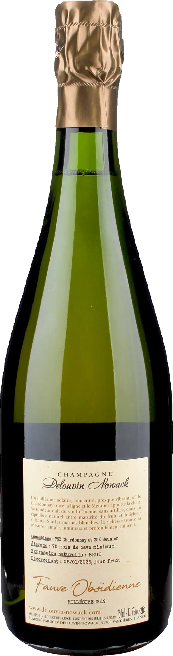 Delouvin Nowack Champagne Fauve Obsidienne Brut 2019