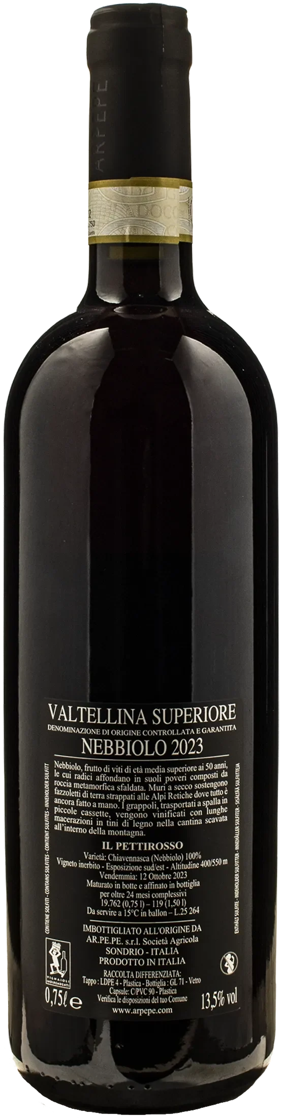 Ar.Pe.Pe Valtellina Superiore Nebbiolo Il Pettirosso 2023