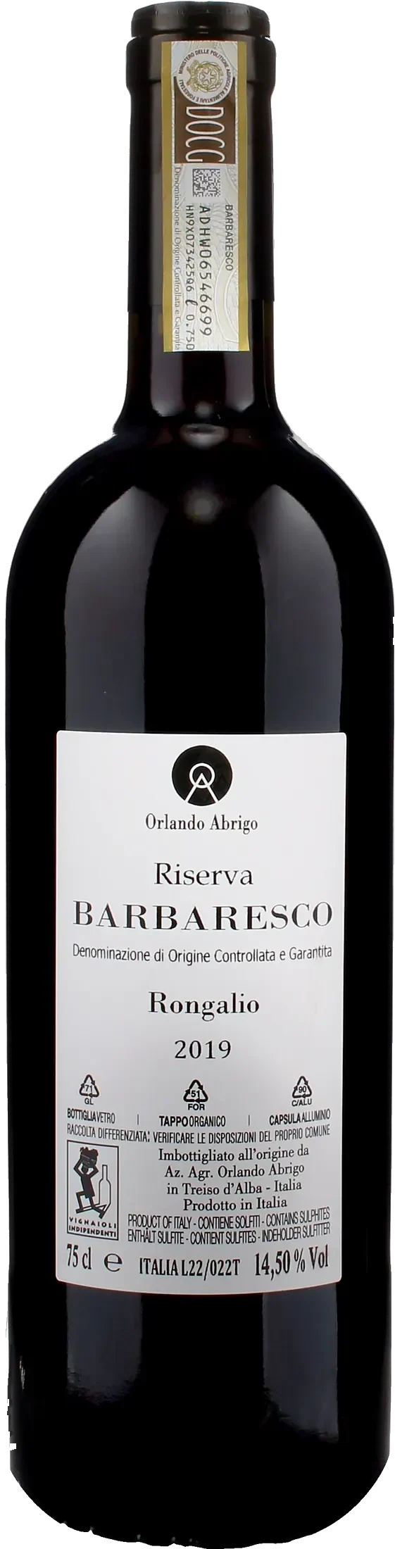 Orlando Abrigo Barbaresco Riserva Rongalio 2019