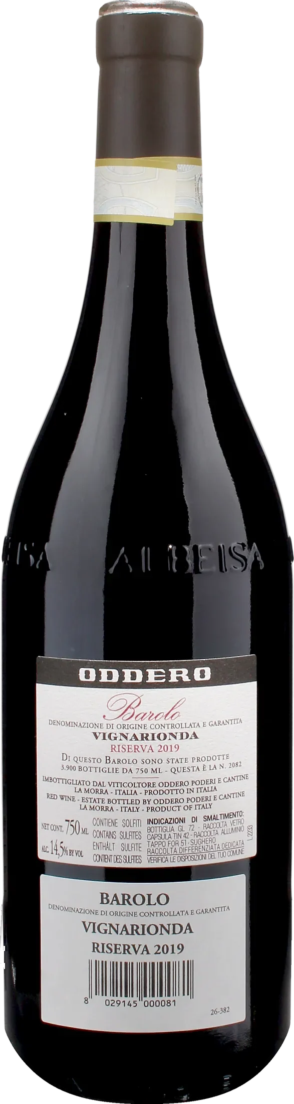 Oddero Barolo Vignarionda Riserva 2019
