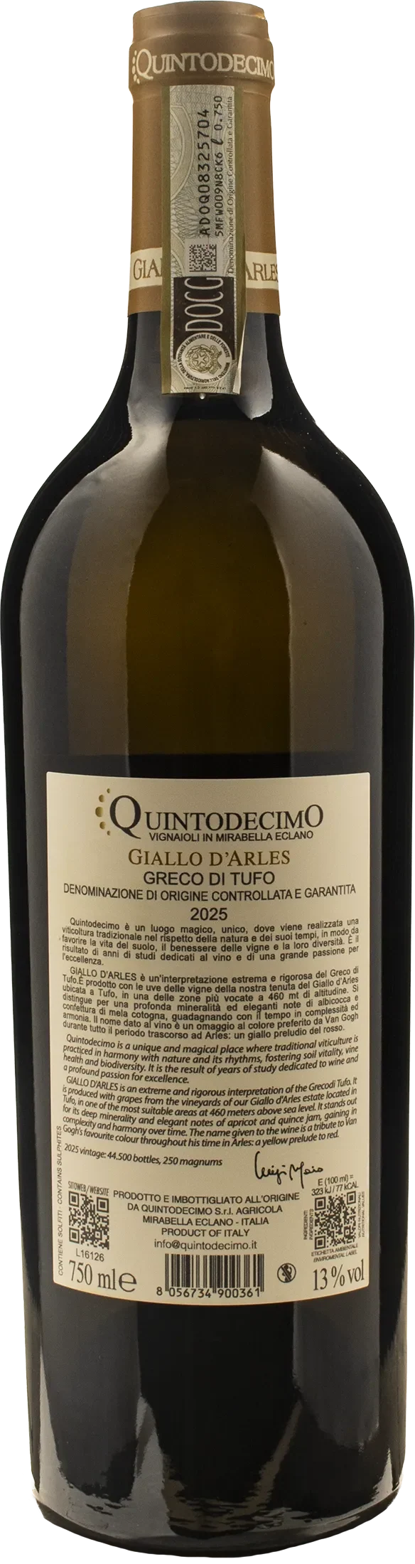 Quintodecimo Greco di Tufo Giallo d'Arles 2025
