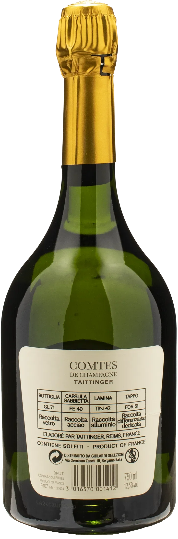 Taittinger Champagne Grand Crus Blanc de Blancs Comtes de Champagne 2014