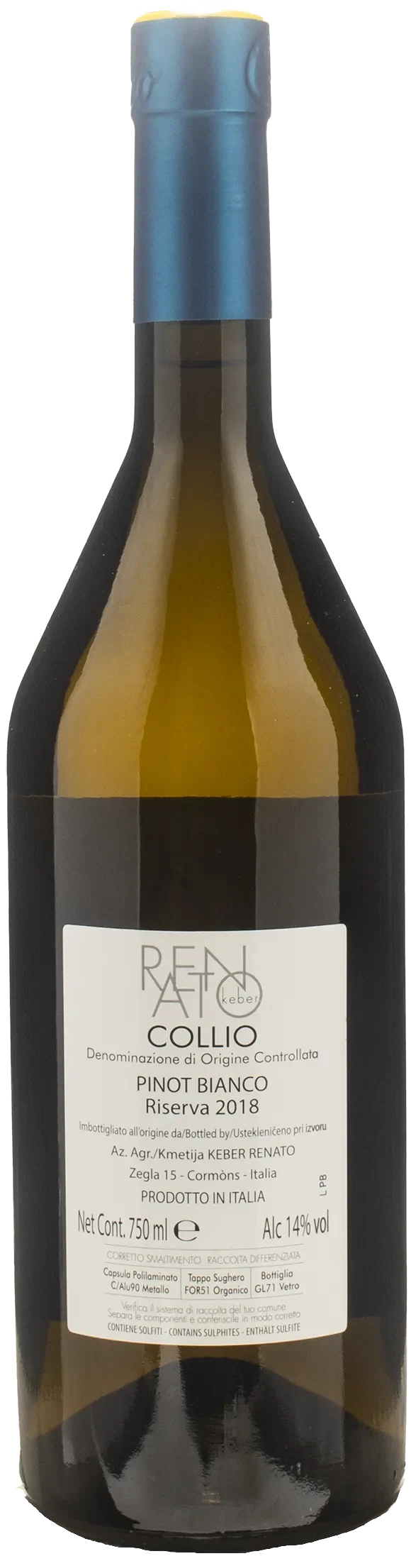 Renato Keber Collio Pinot Bianco Riserva 2018