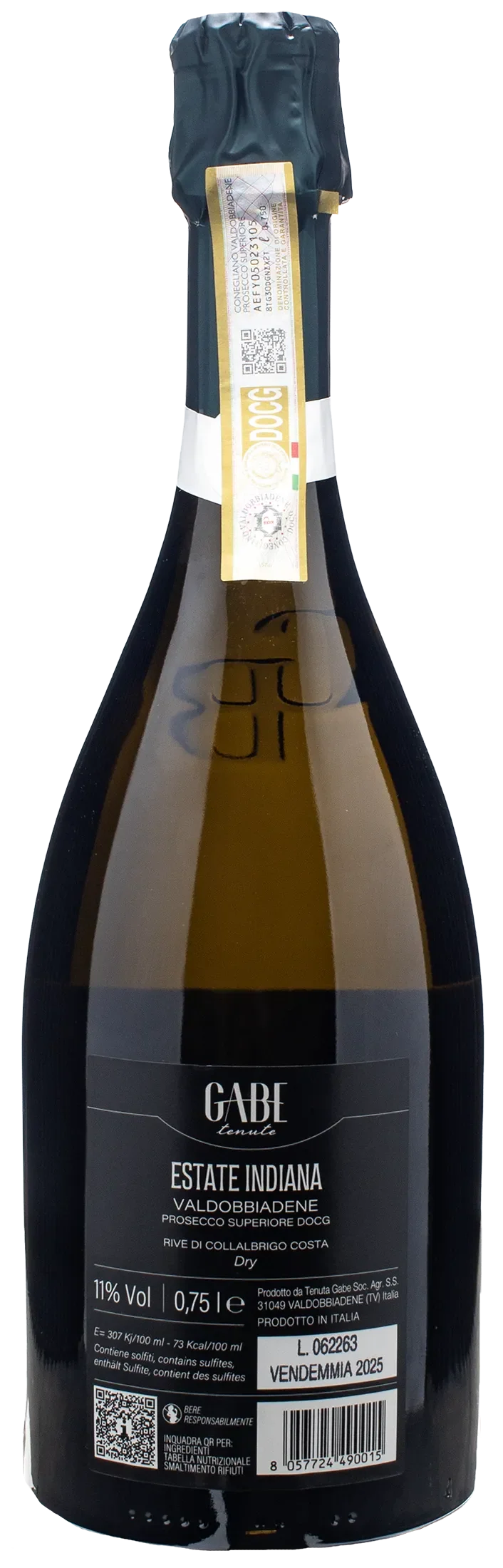 Gabe Conegliano Valdobbiadene Prosecco Superiore Dry Estate Indiana 2025