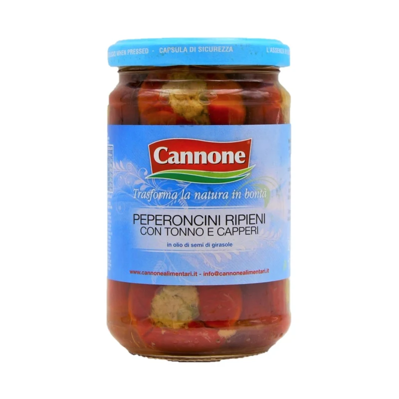 Cannone Peperoncini Ripieni con Tonno e Capperi Peperonicini mit Thunfisch und Kapern 170g***MHD 11.25***