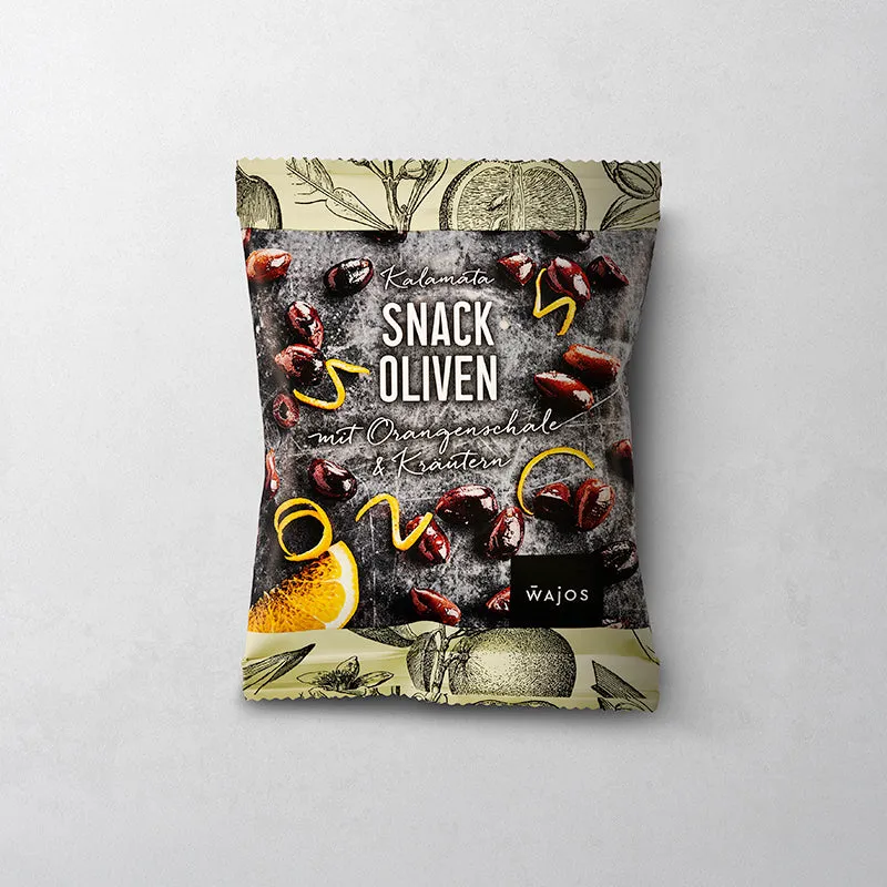Snack Oliven Kalamata mit Orangenschale & Kräutern