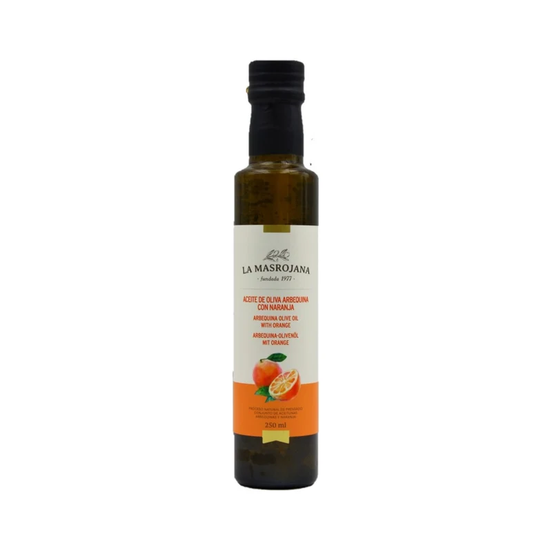 La Masrojana Arbequina-Olivenöl mit Orange 250ml***MHD 12.2025***