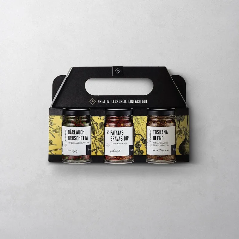 Kräuter-Set - mit Bärlauch Bruschetta, Patatas Bravas Dip & Toskana Blend