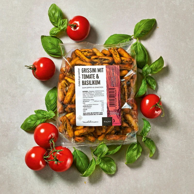 Grissini mit Tomate & Basilikum