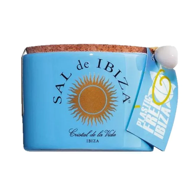 Sal de Ibiza Fleur de Sel Mar Blau mit schwarzem Knoblauch im Steintopf BIO 140g***MHD 01/2025***