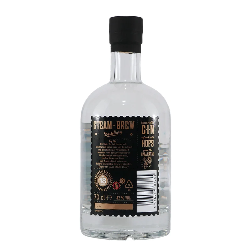 Steam Brew Dry Gin mit Geschenk-Holzkiste