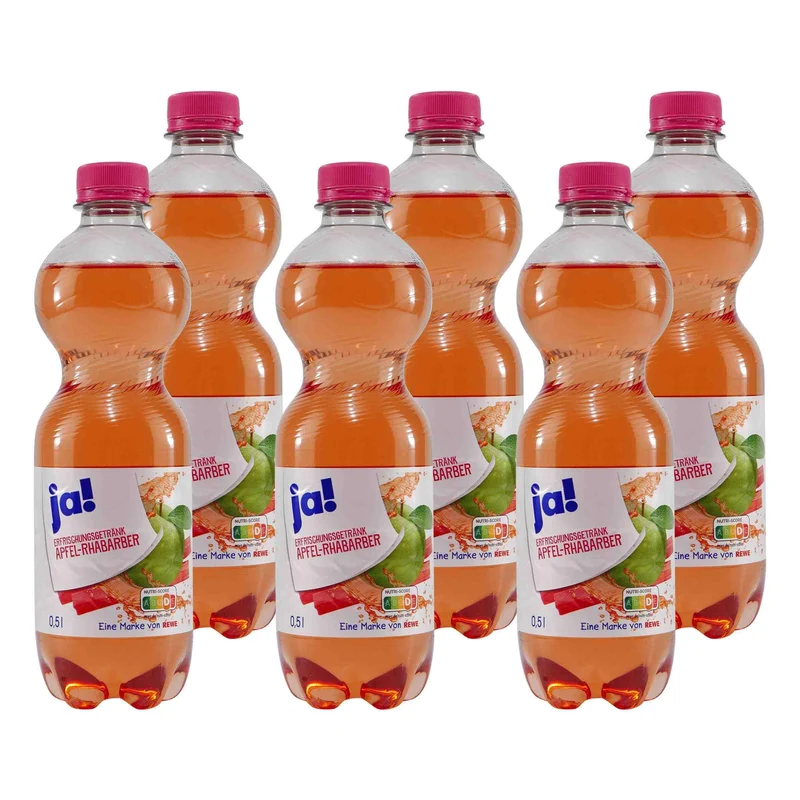 ja! Apfel-Rhabarber Erfrischungsgetränk (6 x 0,5L) EINWEG