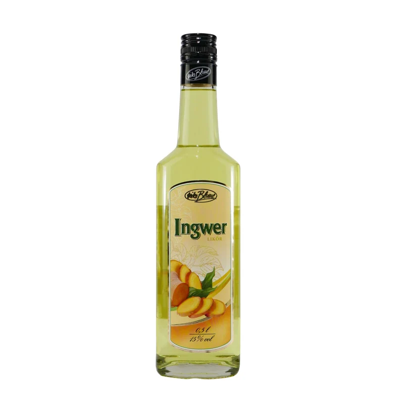 Blume Ingwer Likör mit Geschenk-Holzkiste