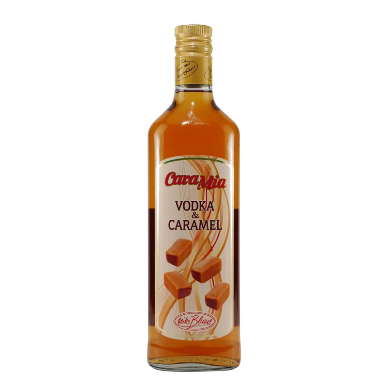 CaraMia Vodka & Caramel Likör mit Geschenk-Holzkiste