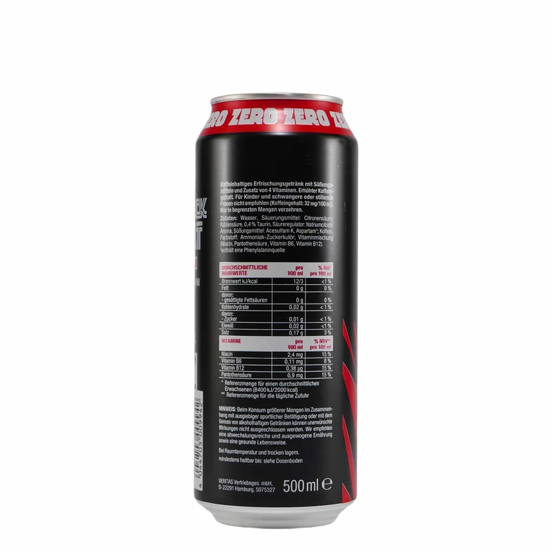 Black Cat Energy Drink Zero (12 x 0,5L) EINWEG
