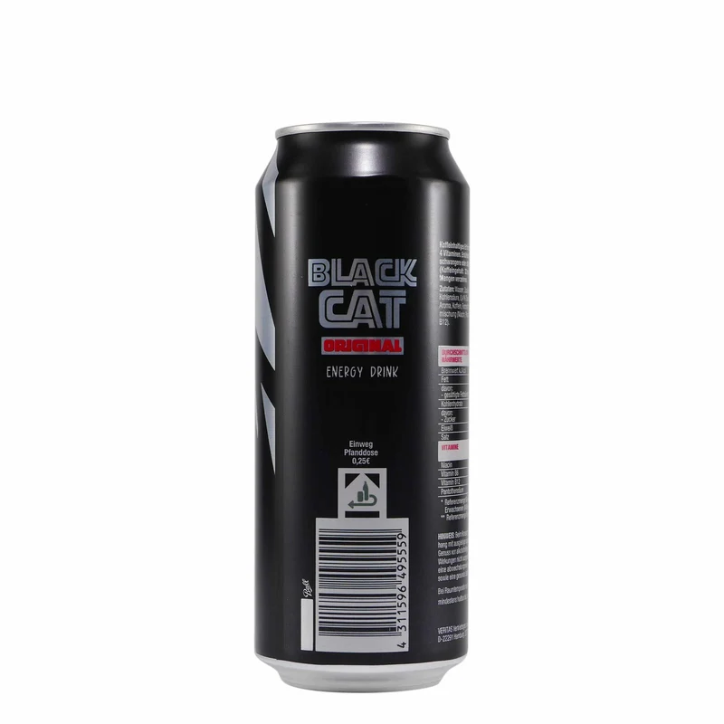 Black Cat Energy Drink Original (12 x 0,5L) EINWEG