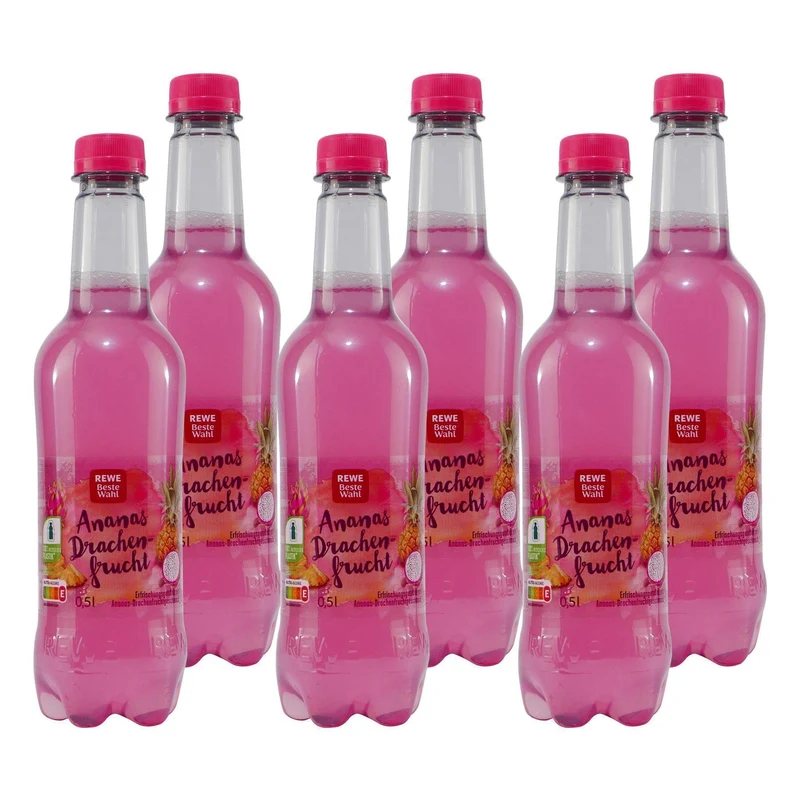 Beste Wahl Ananas-Drachenfrucht Getränk (18 x 0,5L) EINWEG