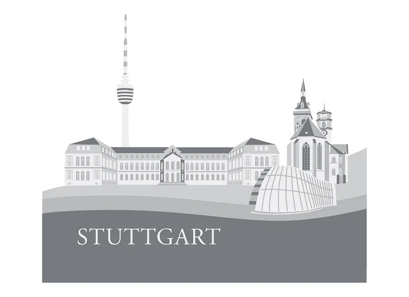Kuschelige Stuttgart Städtedecke Panorama
