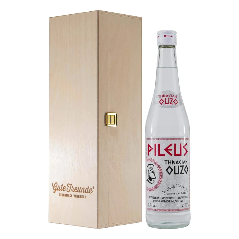 Pileus Thrakian Ouzo mit Geschenk-Holzkiste