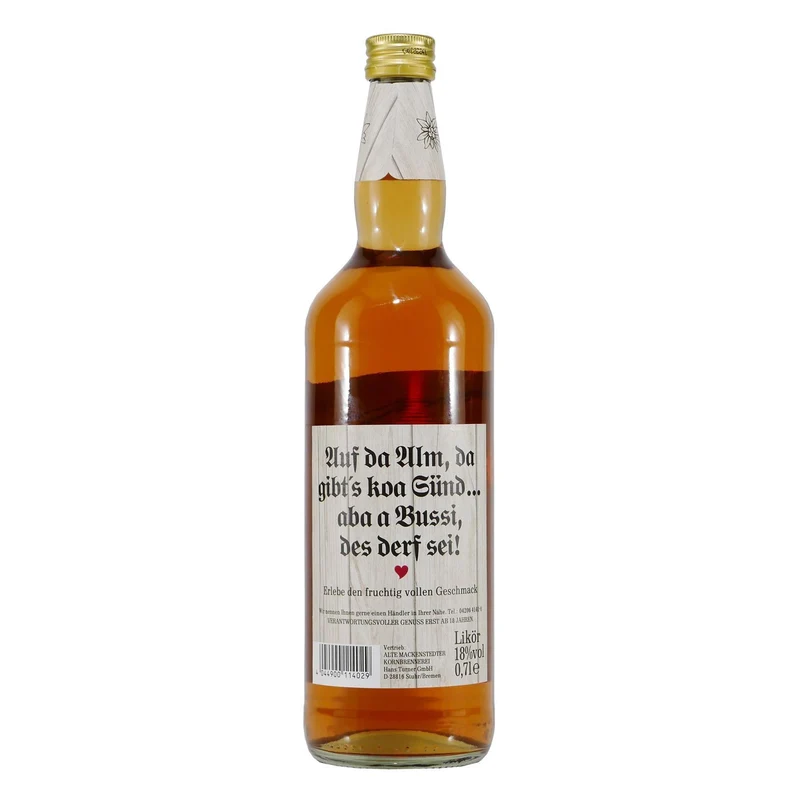 Mackenstedter Almbussi Likör mit Geschenk-Holzkiste