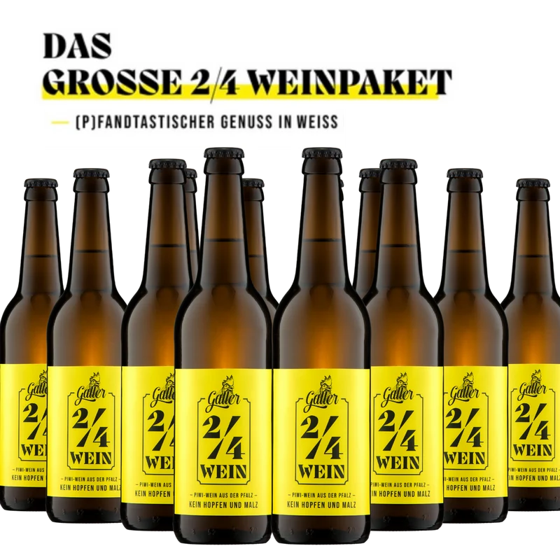 Großes 2/4 Weißweinpaket mit 12 Flaschen x 0,5l